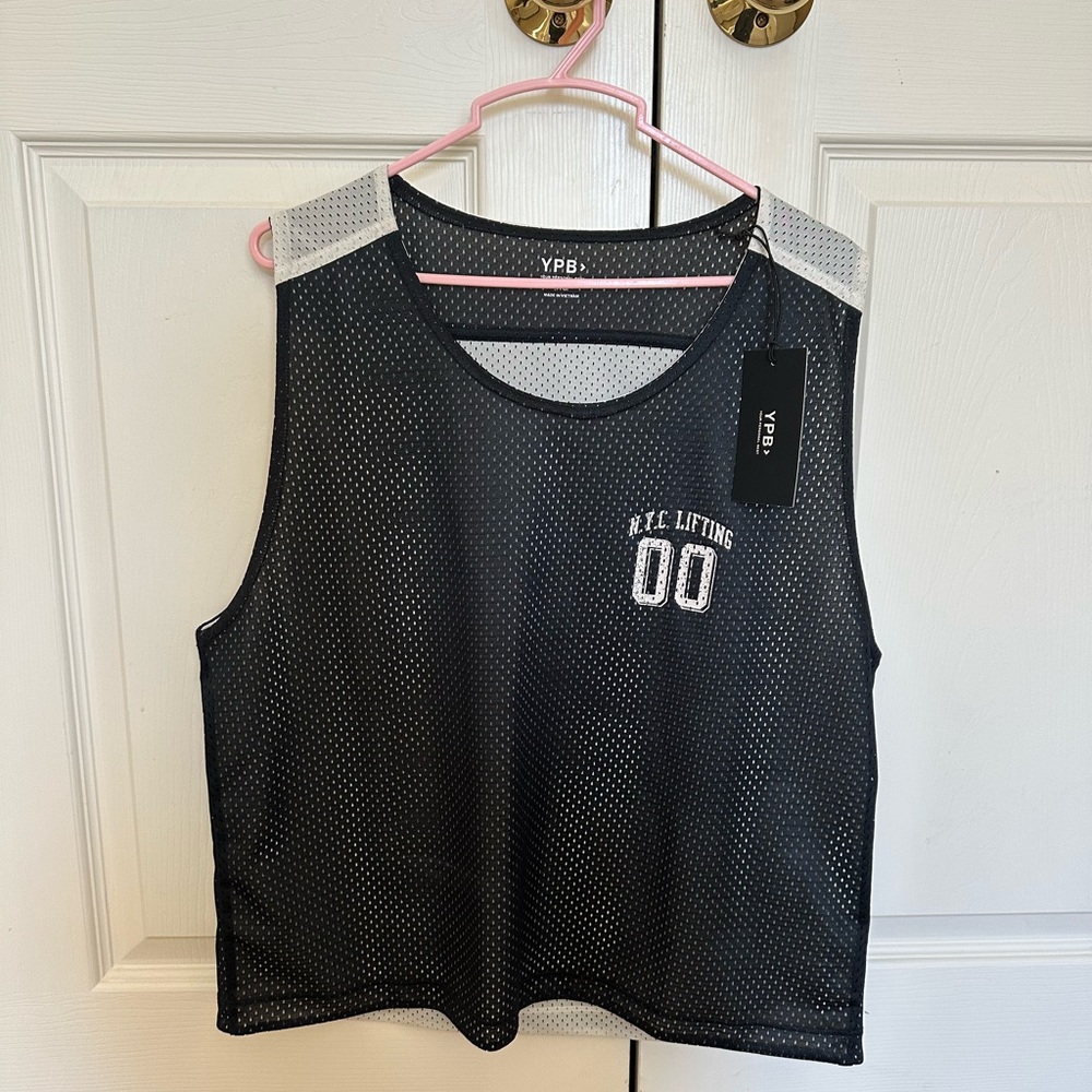 YPB Black Mesh Tank Top